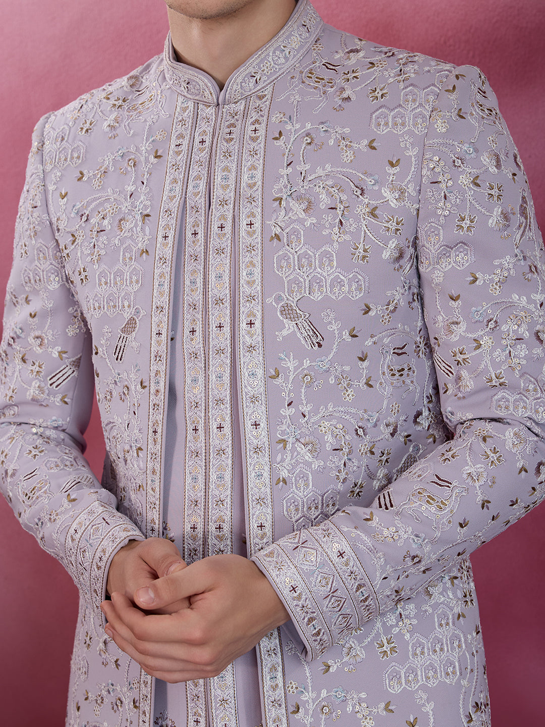 LOVENDER EMBROIDERED INDO-WESTERN SET FOR MEN