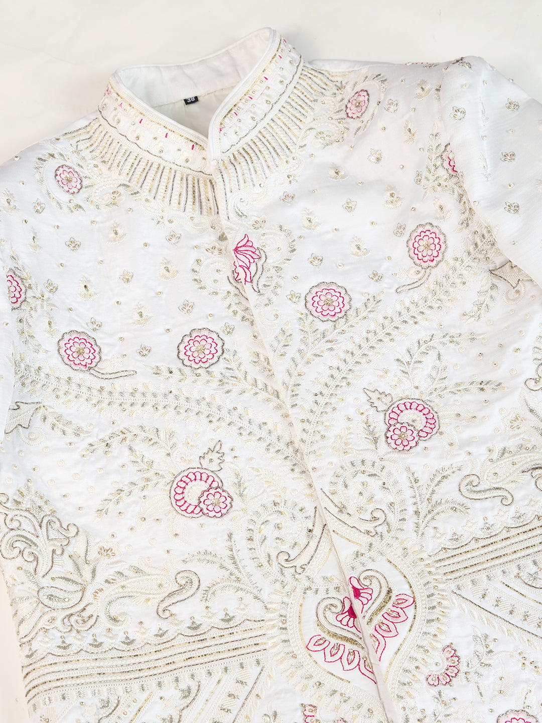 IVORY WHITE EMBROIDERY AND HANDWORK SHERWANI FOR GROOM