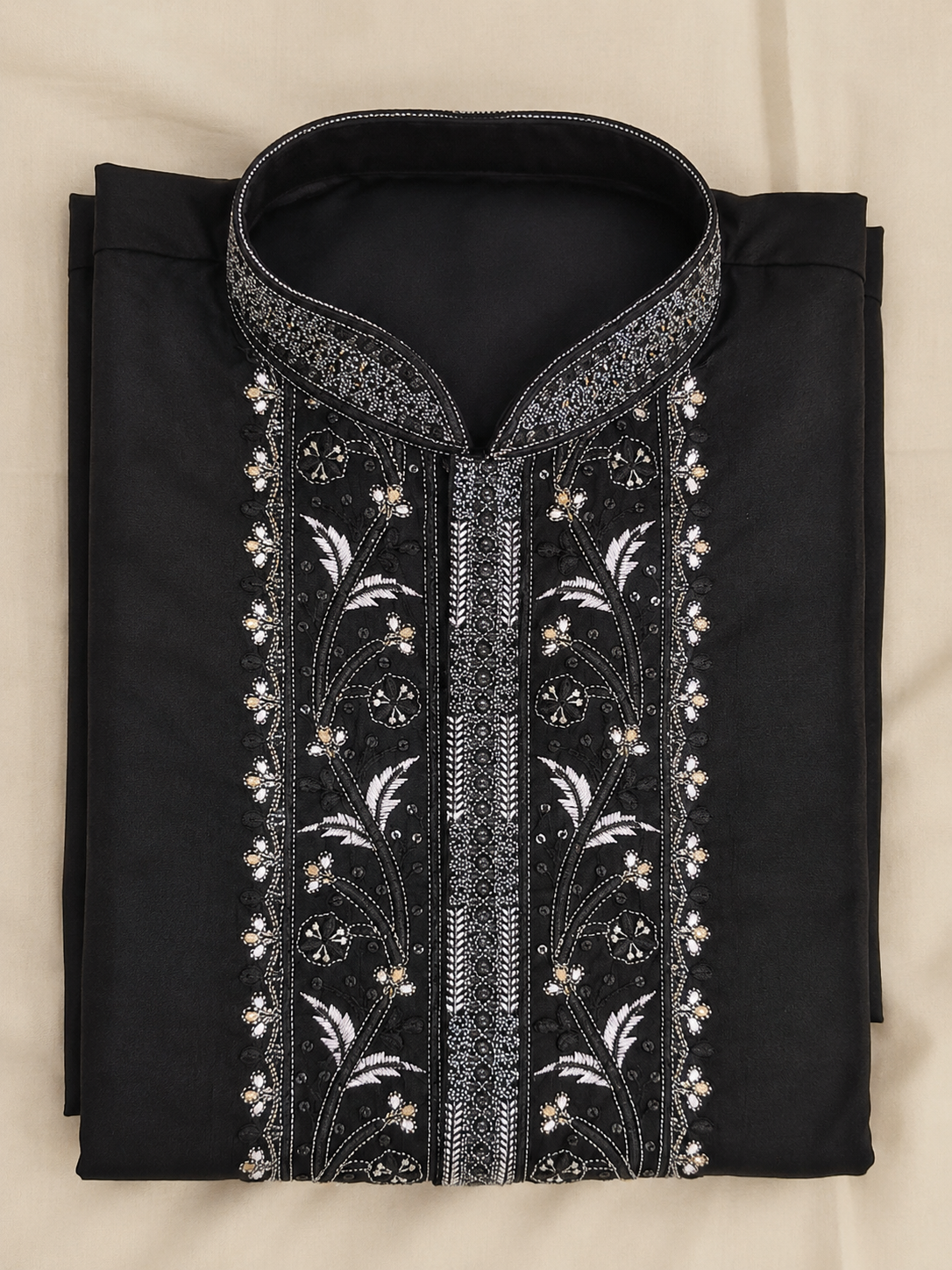 Regal Black Embroidered Kurta Pant Set