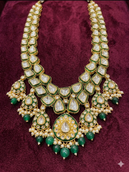 Rajwada Emerald Kundan Groom Mala green shade