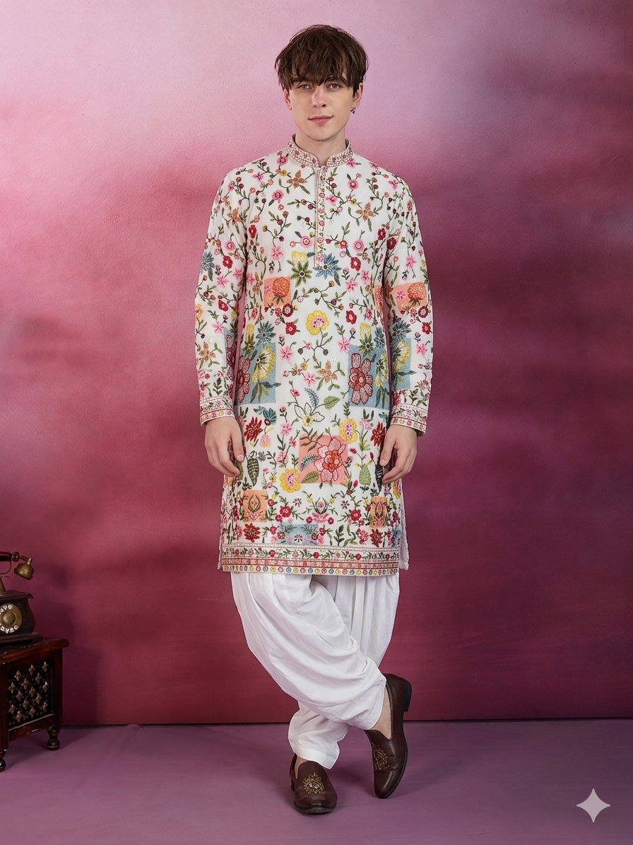 The Ivory Gulistan Patchwork Kurta