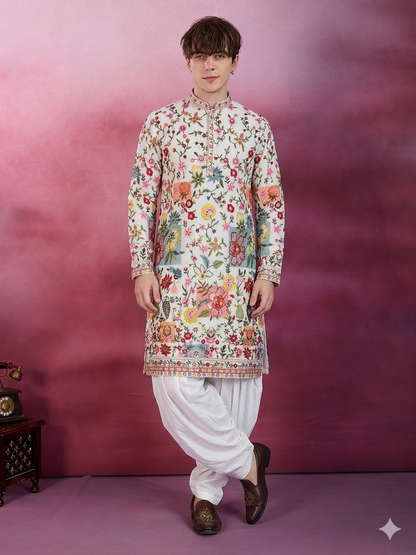 The Ivory Gulistan Patchwork Kurta