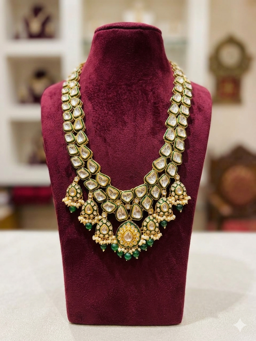 Rajwada Emerald Kundan Groom Mala green shade