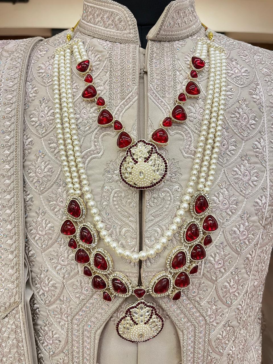 Royal Ruby Pearl Twin-Layer Mala