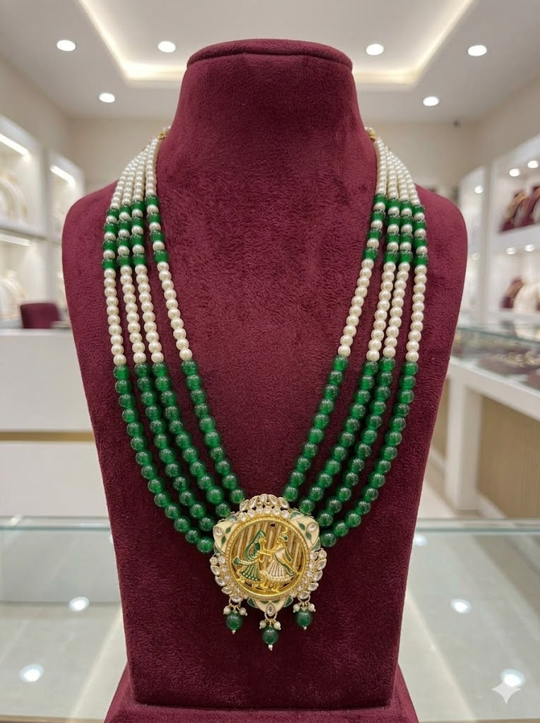 Radha Krishna Emerald Heritage Mala