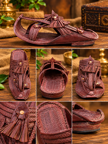 Royal Maroon Handcrafted Leather Kolhapuri