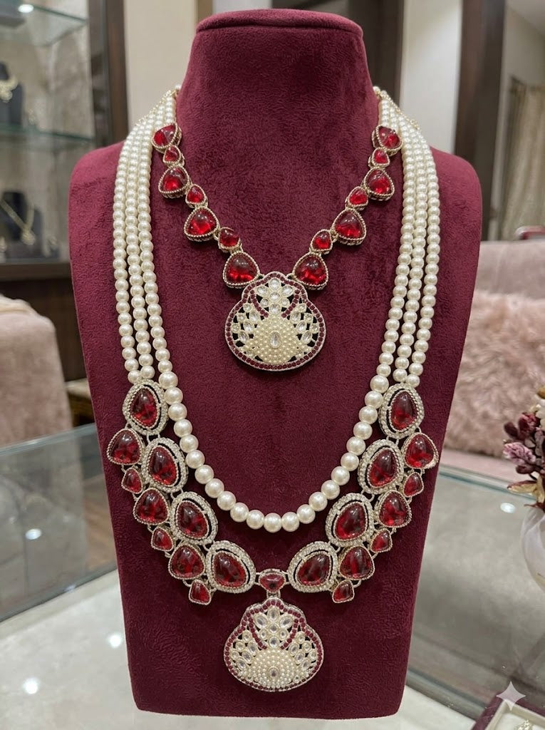 Royal Ruby Pearl Twin-Layer Mala