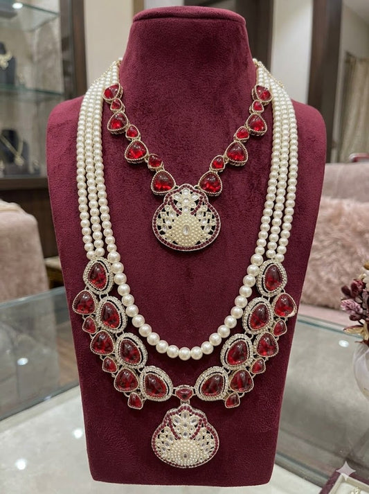 Royal Ruby Pearl Twin-Layer Mala