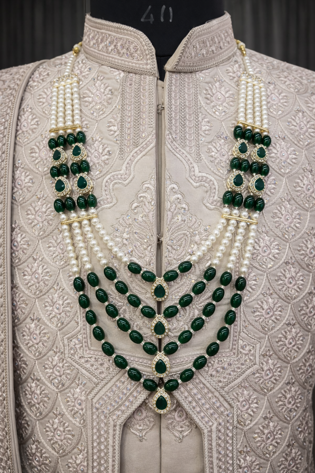 Emerald Royale Layered Pearl Mala