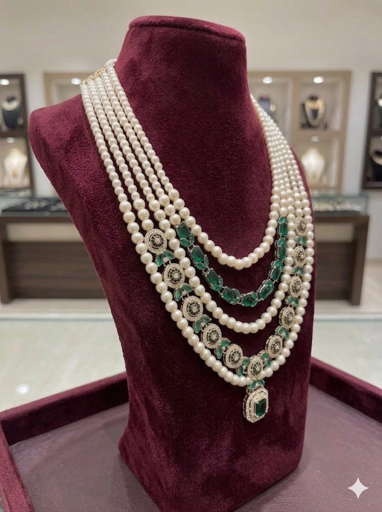 Panna Rajsi Pearl Kundan Mala