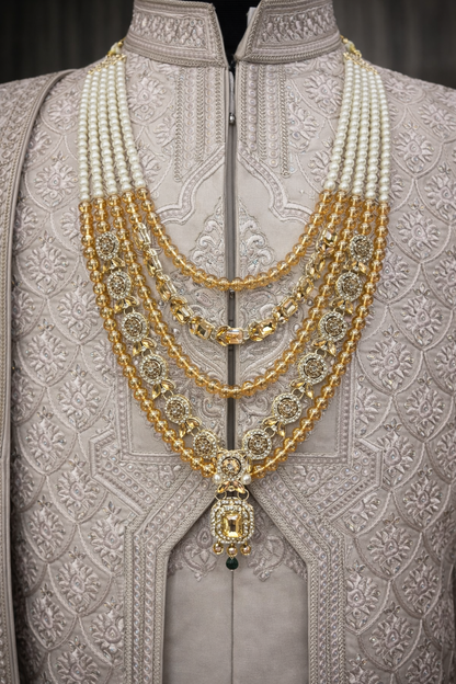 Rajwada Swarn Ratna Layered Pearl Mala