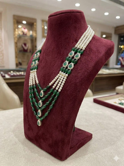 Emerald Royale Layered Pearl Mala