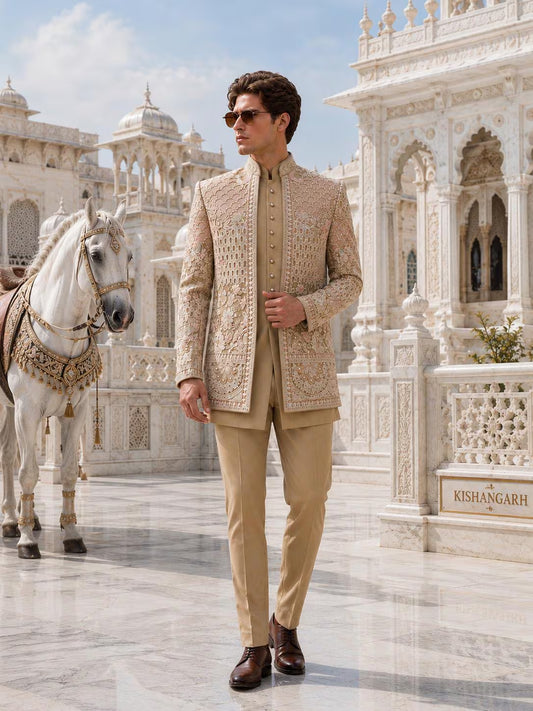 Royal Sandstone Heritage Indo-Western Set for Men