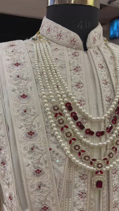Royal Ruby Cascade Pearl Mala