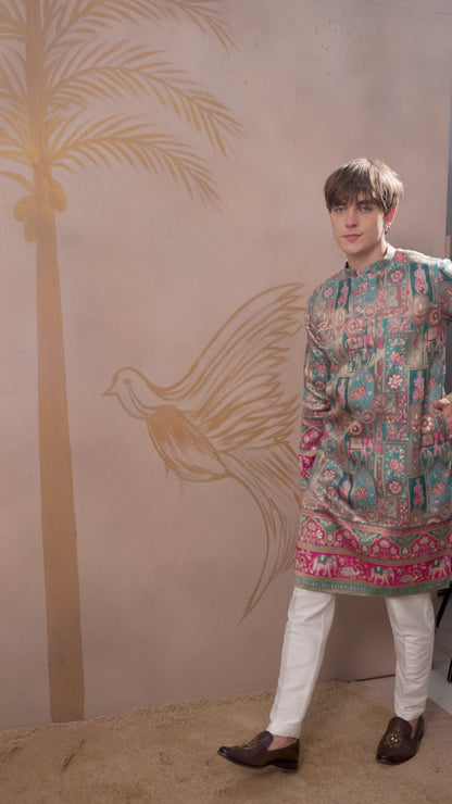 FIROZI SHAHI MANZAR JACQUARD DESIGNER KURTA SET