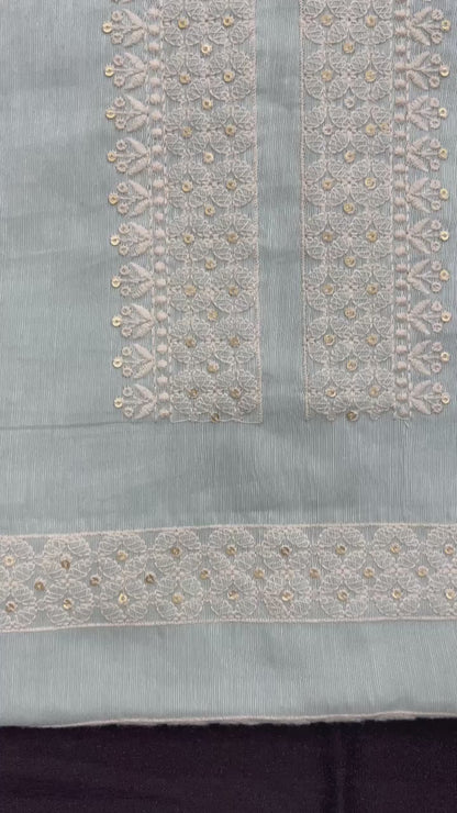 Aqua Heritage Linen Silk Kurta Set