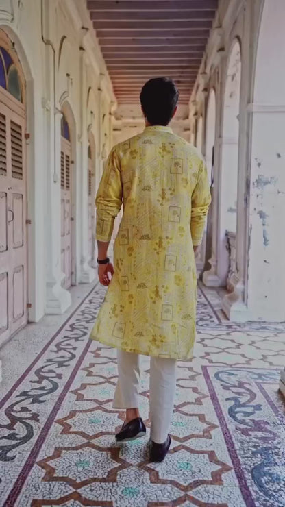 Sunlit Royale Linen Silk Kurta Set