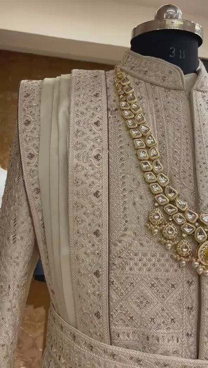 Rajsi Polki Pearl Groom Mala beige shade