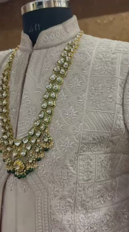 Rajwada Emerald Kundan Groom Mala green shade