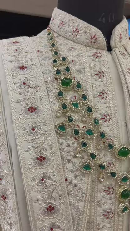 Emerald Noor Cascade Kundan Mala